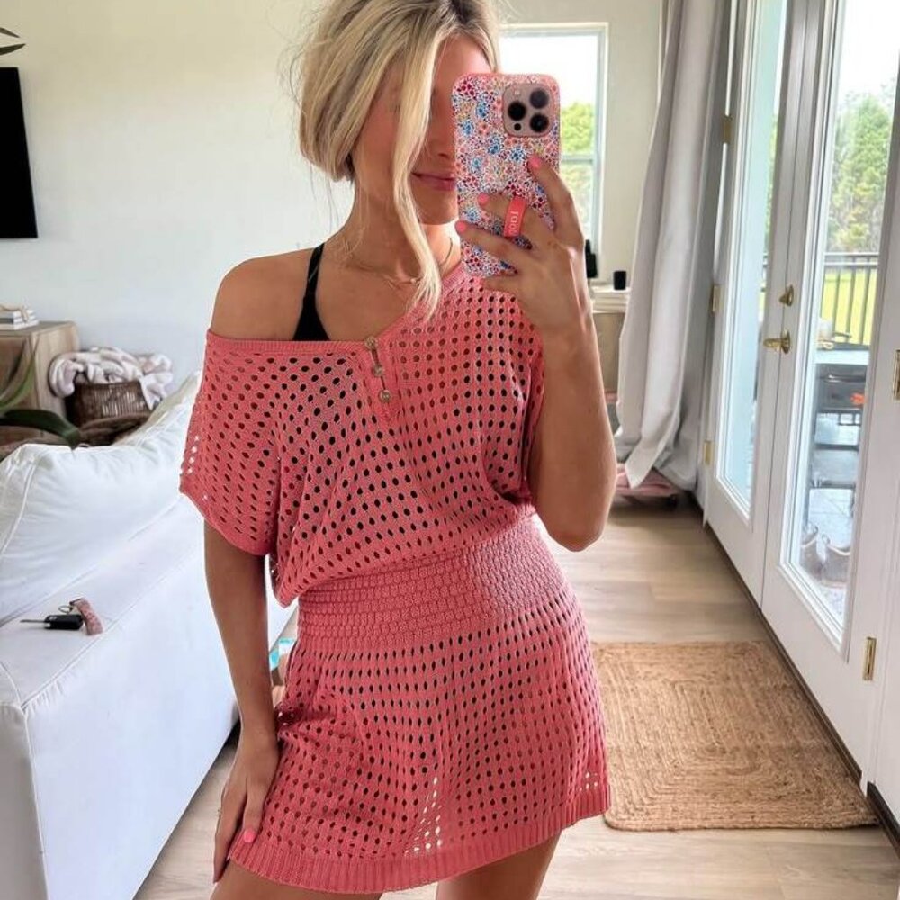 NWT Cupshe Coral Beach Cover Up Dress in Size M